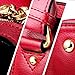 Women's Classic Red Shoulder Bag Lady Simple Leather Top Handle Tote Boston Handbag