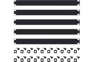 5 Pack of 1U Blank Panel - Metal Rack Mount Filler Panel Mount Panel Spacer for 19in Server Rack Cabinet or Enclosure, Black