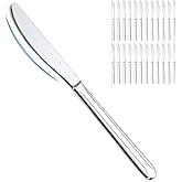 BEWOS 24-Piece Dinner Knives - 9-Inch Dinner Knife Set, Butter Knife, Food Grade Stainless Steel Table Knives, Mirror Polishe