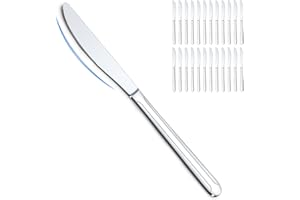 BEWOS 24-Piece Dinner Knives - 9-Inch Dinner Knife Set, Butter Knife, Food Grade Stainless Steel Table Knives, Mirror Polishe