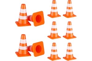 jojofuny 50Pcs Mini Traffic Cones: 1'' Plastic Small Cones for Street Construction Signs - Small Construction Toys Roadblock for Pretend Play Educational Engineering Theme Party Decorations