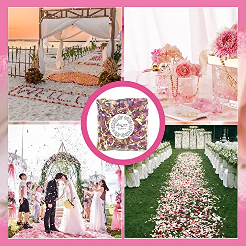 FINEVERNEK 14 Packs of Wedding Confetti Natural Petal Confetti Throwing Dried Rose Flowers Biodegradable Wedding Party Decoration Dried Rose Petal Confetti