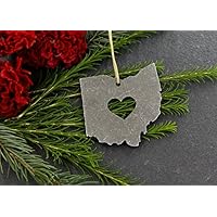 Iron Maid Art Love Ohio OH Christmas Ornament State Rustic Aluminum for Her Him Home Fall Decor Wedding Favor Thanksgiving