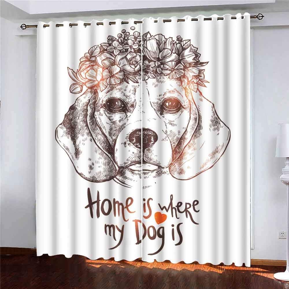 EMMTEEY Dog Quote Curtains,52x84 Curtains 2 Panels Portrait