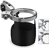 LEXIN C4 Extra Large Motorcycle Cup Holder, 32oz, 360&deg; Swivel Mount, Chrome | Heavy-Duty Aluminum Alloy Clamp for 7/8"-1 1/4" Handlebars, Bumpers &amp; Poles, Drink Holder for Harley, ATV, UTV &amp; Boat