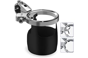 LEXIN C4 Extra Large Motorcycle Cup Holder for Harley Davidson, Max 32oz Drink Holder with 360° Ball Swivel, Aluminum Clamp for 7/8"-1 1/4" Handlebar/Bumper/Pole Mount, Apply for ATV, UTV, Boat, More