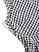 SheIn Women's Cute V Neck Sleeveless Plaid Peplum Babydoll Top Blouse Black&White
