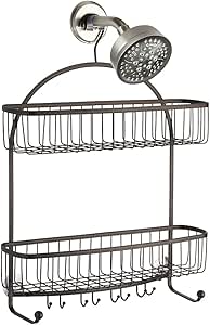 InterDesign York Lyra colgador ducha con 2 cestas, toallero y ...