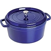 Staub Cast Iron 5.5-qt Round Cocotte - Dark Blue, Made in France