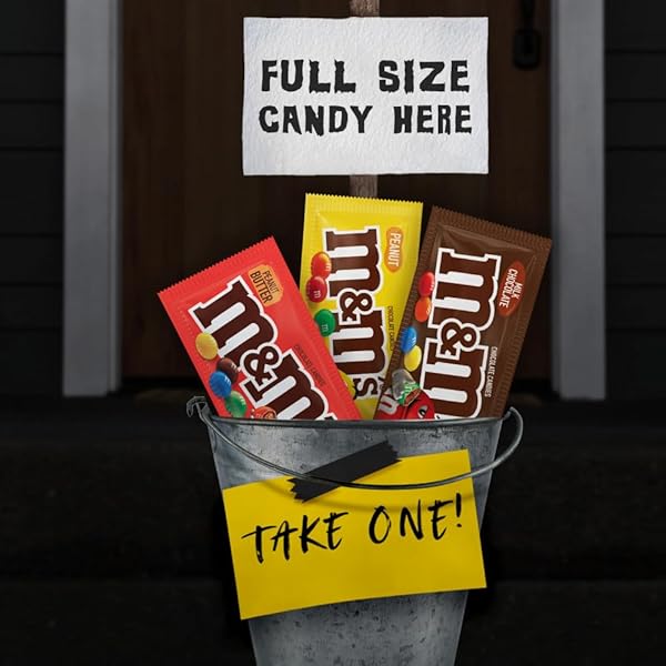 M&M’S MILK CHOCOLATE CANDY, HALLOWEEN VARIETY PACK, FULL SIZE, PACK OF 18, BULK CANDY CHOCOLATE INDIVIDUALLY WRAPPED