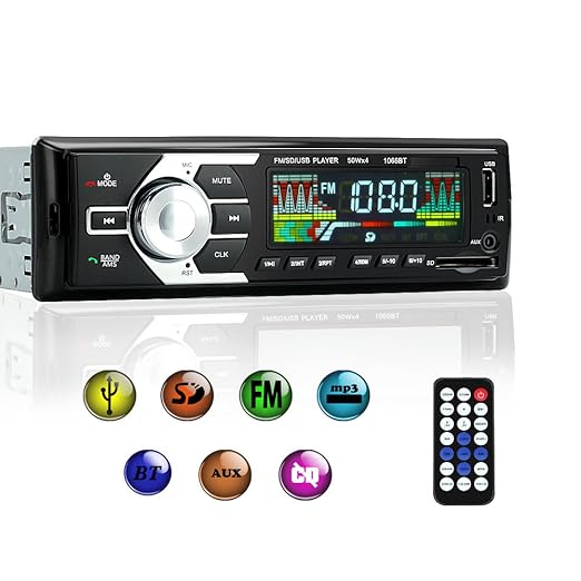 title=KYG Autoradio Bluetooth Car Stereo Chiamate Vivavoce Microfono Radio FM AM
