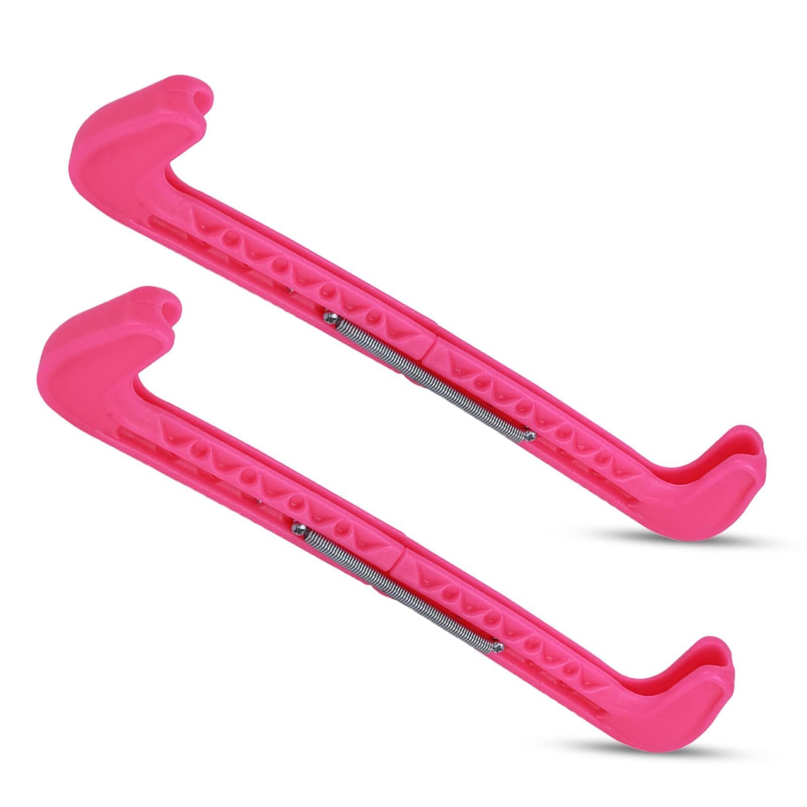 Jwthee Ice Skate Blade Covers, 2PCS Skate Guards, Hockey & Figure Skate Blade Protectors with Spring Fit (Pinkish)