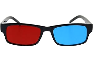 Black Anaglyphic Red Blue Cyan Stereoscopic Lens 3D Glasses
