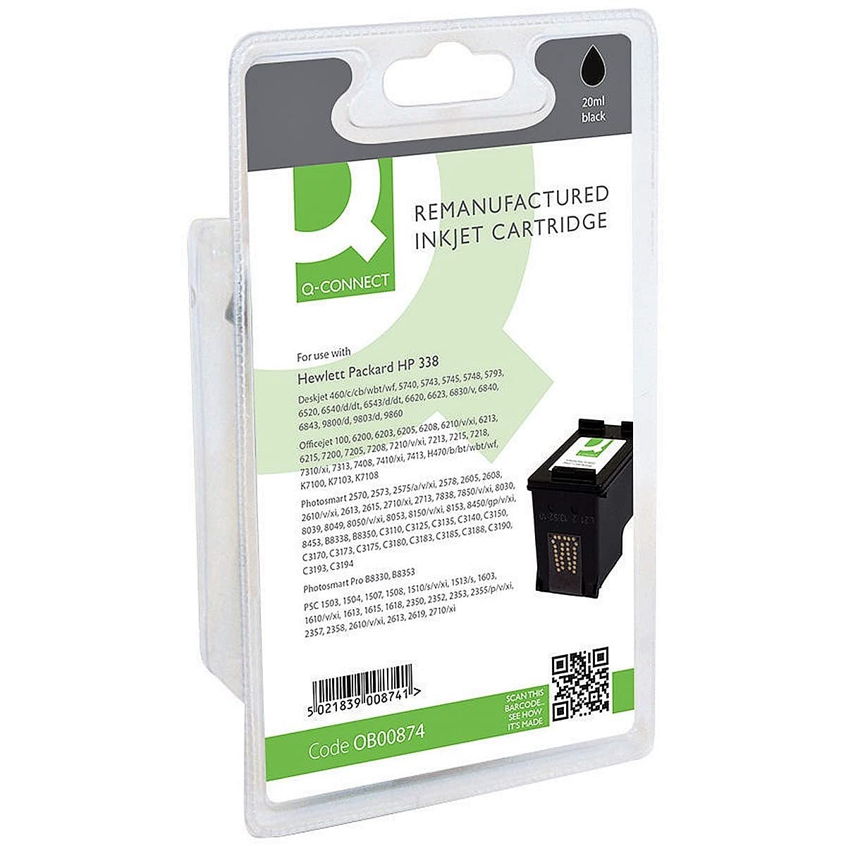 Q-Connect HP 338 Remanufactured Inkjet Cartridge C8765E - Black