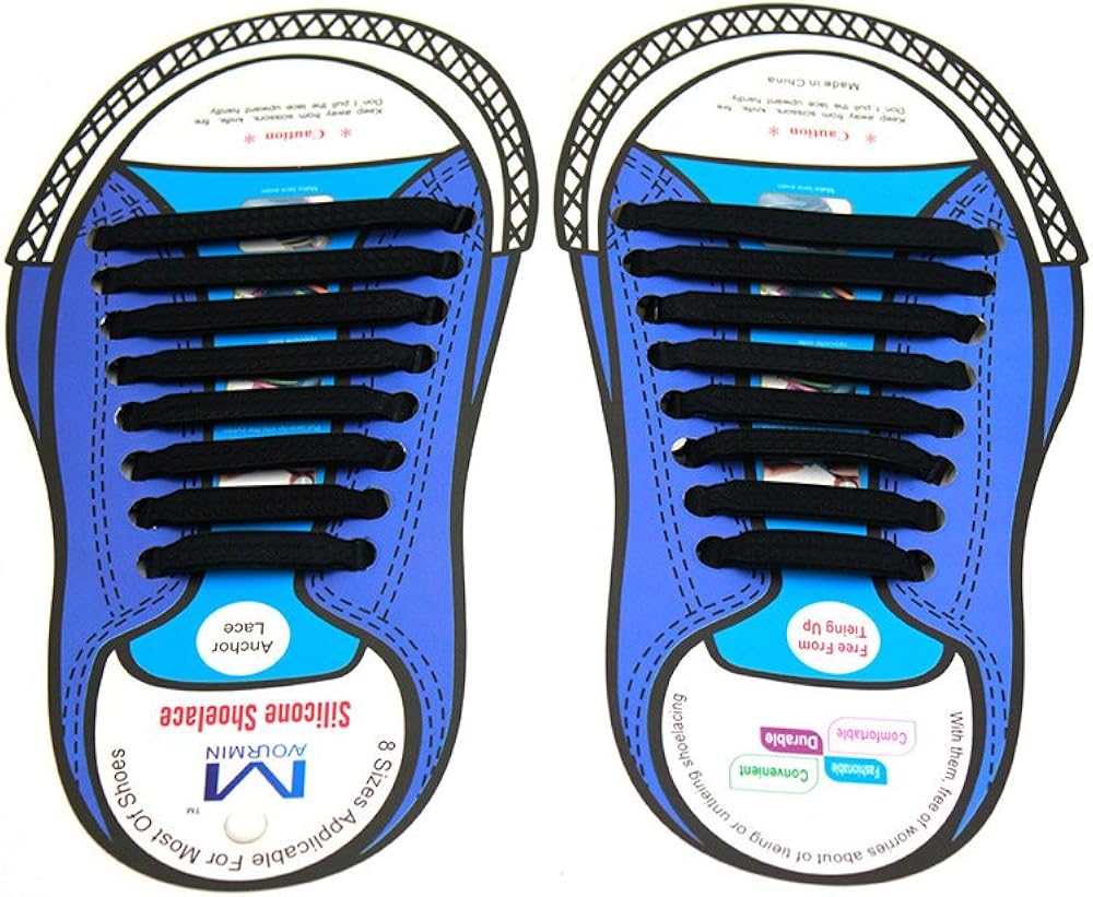Gaorui No Tie Shoelaces for Kids and Adults Elastic Silicone Shoelaces for Sneaker Flat Tieless Shoe Laces