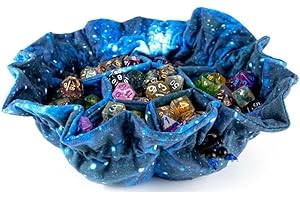 FanRoll by Metallic Dice Games Velvet Compartment Dice Bag with Pockets: Galaxy, Role Playing Game Dice Accessories for Dungeons and Dragons