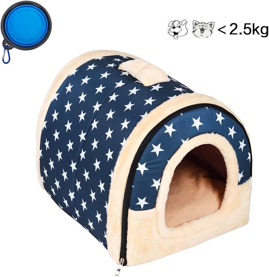 Enko Cozy 2-in-1 Pet House and Sofa, Indoor Portable Foldable Dog Room/Cat Bed. Prepare a Warm House for Your Pet. (blue)