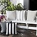 Homey Cozy Outdoor Throw Pillow Cover, Classic Stripe Black Large Pillow Sham Water/UV Fade/Stain-Resistance for Patio Lawn Couch Sofa Lounge 20x20, Cover Only