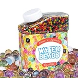 Larnaca【Upgrade Version 10oz Water Beads Rainbow Mix Over 20,000 Beads, Growing Gel Balls, Jelly Beads for Kids, Tactile Sensory Toys, Plant, Vases, Wedding and Home Decoration(Soaking in Wa1-1.18in)