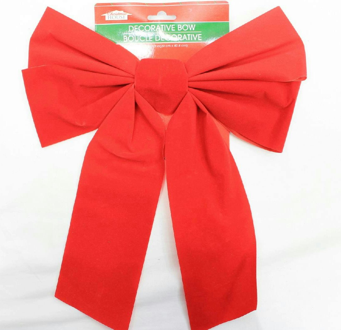 Christmas House Decorative Red Velvety Bows Pack Of 2 2 11 X
