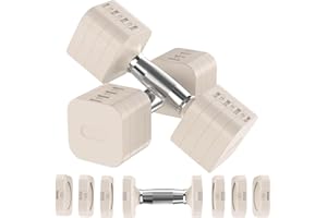 Hezeyferg 22LBS Adjustable Dumbbells Set, Adjustable Weight Dumbbells with 4 Levels 4.4lb, 6.6lb, 8.8lb, 11lb, Hand Weights Sets for Women/Men Home Gym Full Body Workout
