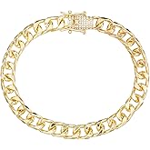 kelistom Cuban Link Anklet Bracelet for Women Men Hip-hop 18K Gold/White Gold Plated Iced Out Rhinestones Filled Chain Ankle Bracelets, 9" 10" 11"