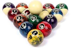 Professional Pool Balls/Billiard Balls Set, Complete 16 Balls for Pool Tables