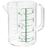 OSK MC-2 Measuring Cup, Snoopy Measuring Cup, Large, 20.3 fl oz (600 ml), Made in Japan, Graduated, Boiling Water, Handle, Cute, Stylish, Easy to Use, Easy to Pour, For Cooking, Clear