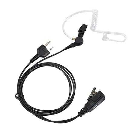 coodio Midland Funkgeräte Ohrhörer 2 Pin Überwachung Security Ohrhörer Headset [Transparenter Akustikschlauch] Kopfhörer Mikr