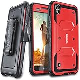 LG Tribute HD / LG X Style / Volt 3, COVRWARE [Aegis Series] with Built-in [Screen Protector] Heavy Duty Full-Body Rugged Holster Armor Case [Belt Swivel Clip][Kickstand], Red