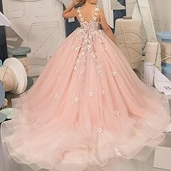 Tulle Flower Girl Dress for Wedding Lace Applique