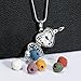 Heart Aromatherapy Essential Oil Diffuser Perfume Necklace Locket Pendant and 6 Colours Lava Stone Beads with Adjustable Snake Chain-Hollow Cross