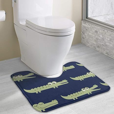 Amazon ワニ トイレマット Uタイプ トイレファブリック 40x49cm 厚くする トイレ フロアマット 防臭 抗菌 防湿 滑り止め 浴室足ふきマット おしゃれ トイレ用品 トイレマット タンクカバー ホーム キッチン オンライン通販
