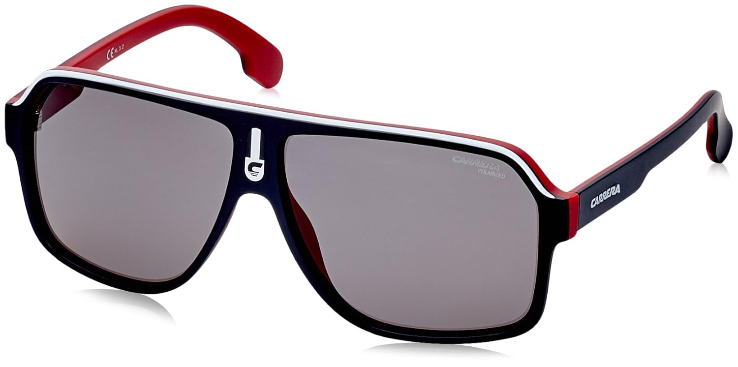 Carrera Men's 1001/s Polarized Aviator Sunglasses, Matte Black RED, 62
