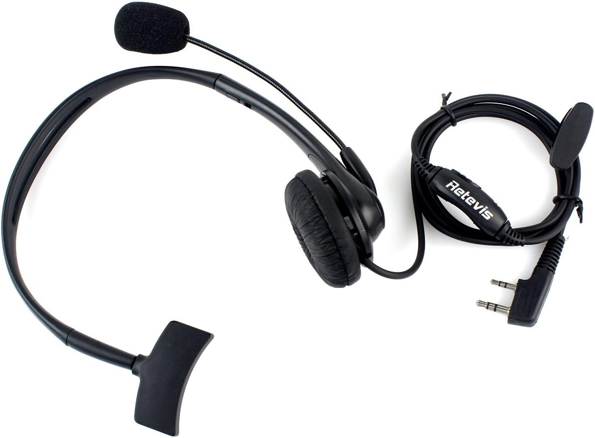 Retevis Two Way Radio Earpiece with Mic Noise Cancelling Headset for Retevis H-777 RT21 RT22 RT68 Baofeng UV-5R UV-82 BF-F8HP Walkie Talkies (1 Pack): Electronics