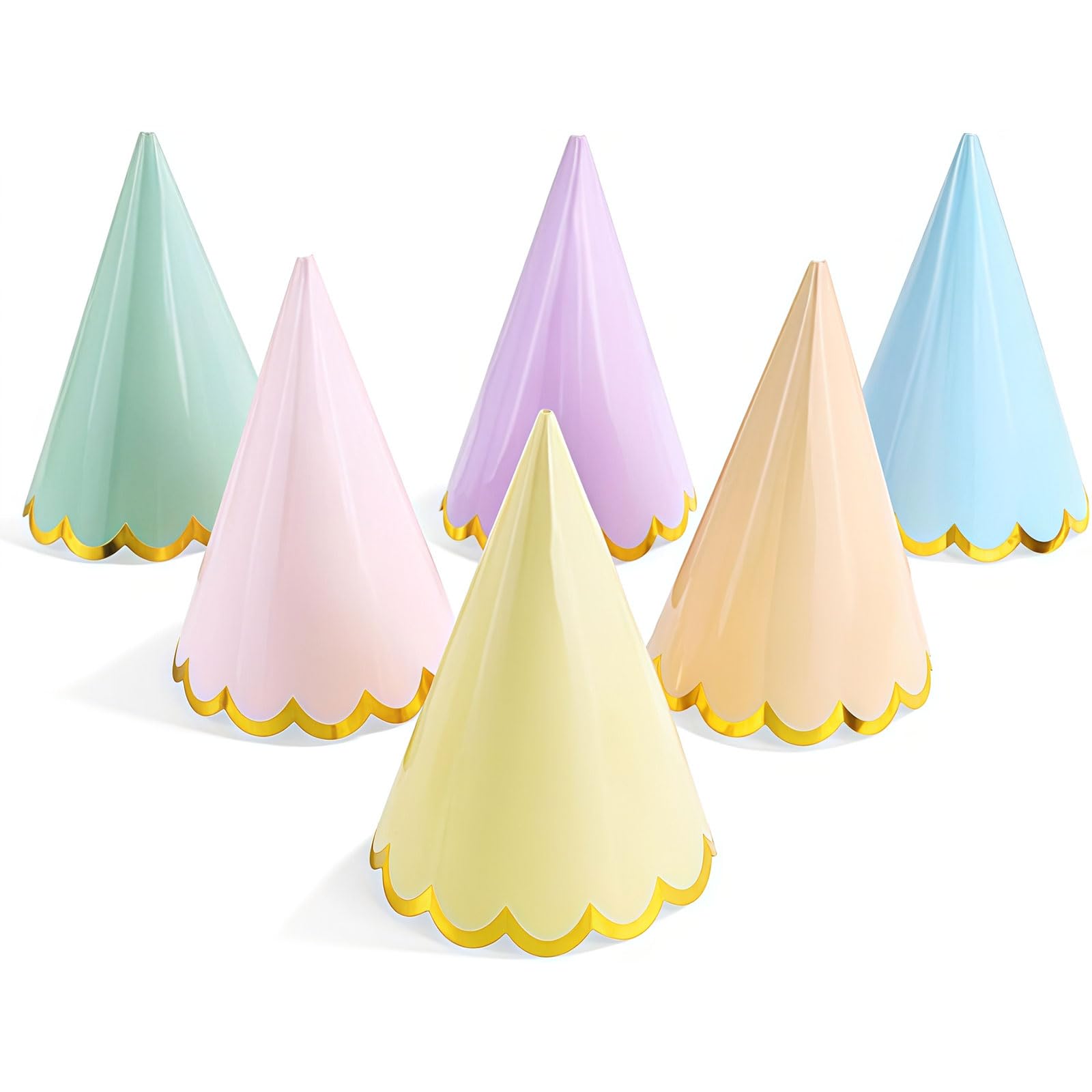 Auroriel 24 Pieces Pastel Colored Party Hats for Children and Adults Pastel Party Decorations Party Headwear for Birthday Celebration Party Supplies Macaron Bag Hats