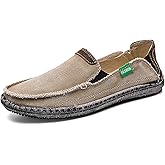 CASMAG Men's Casual Cloth Shoes Canvas Slip on Loafers Leisure Vintage Flat Boat Shoes