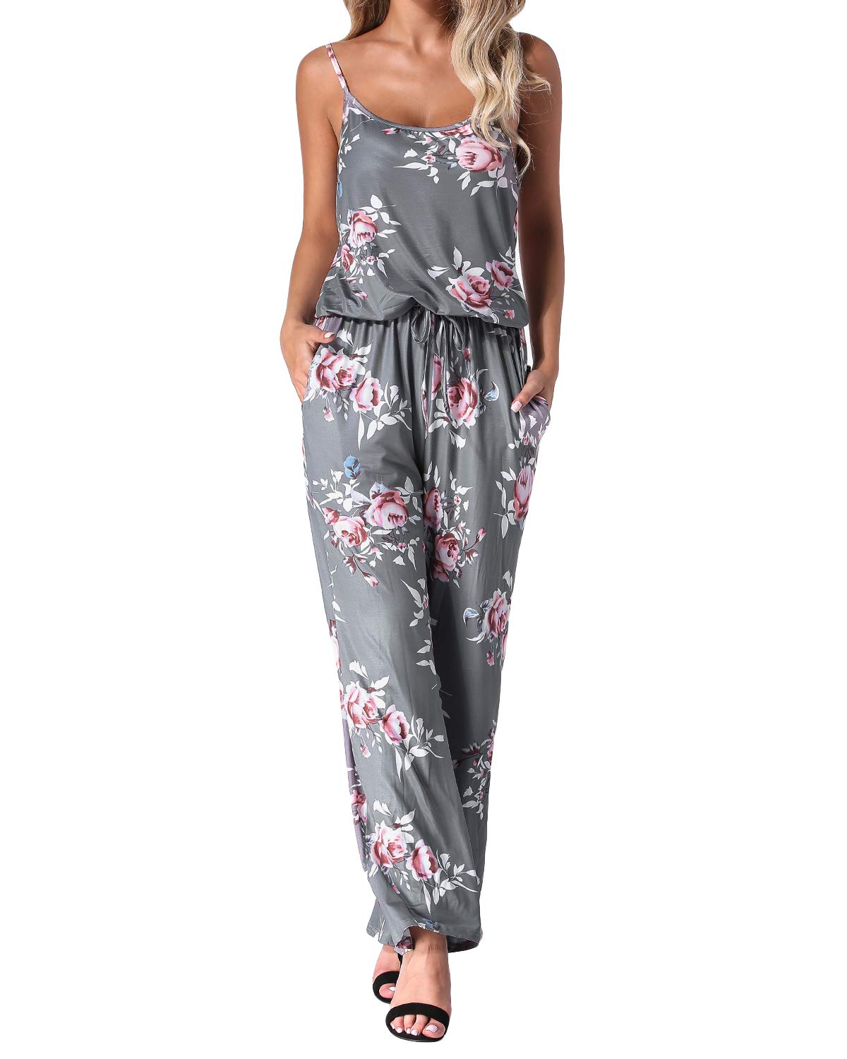 Women Floral Jumpsuit Sleeveless 