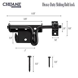 CHIJANE Slide Bolt Gate Latch with Padlock