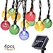 Icicle Solar String Lights Outdoor, 20ft 30 LED Solar Bubble Globe String Lights Fairy Lighting for Indoor/Outdoor, Patio, Lawn, Garden, Wedding, Party, Christmas Decorations(4 Pack Multi-Color)