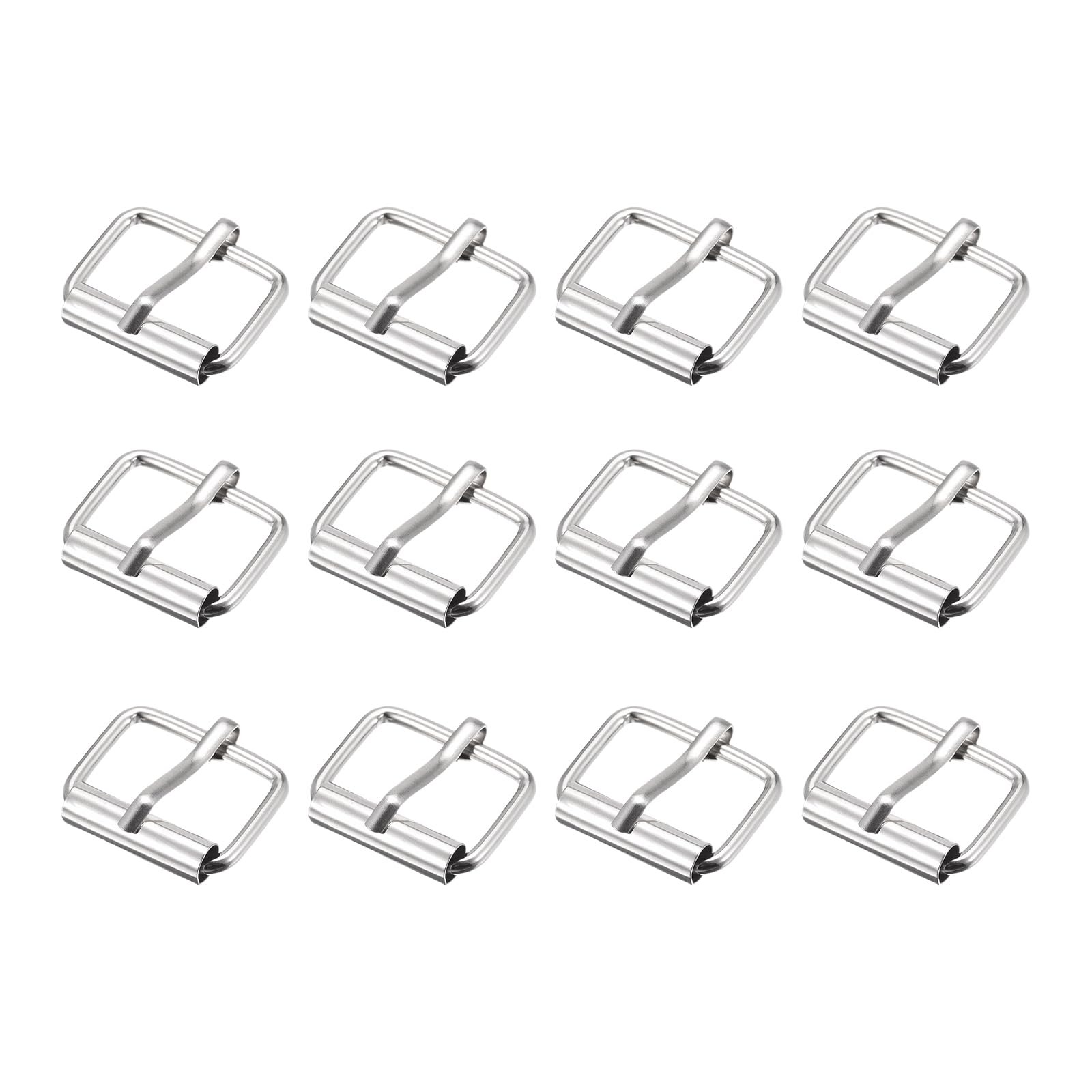 METALLIXITY Metal Roller Buckles (20mm/0.79inch) 12Pcs, Metal Belt Buckle Single Prong Belt Buckle - for Belts Bags Straps Hand DIY, Silver