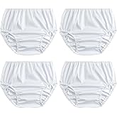 SMULPOOTI Rubber Training Pants for Toddlers Plastic Pants Swim Diaper Covers for Toddlers Premium Plastic Underwear Covers for Potty Training Rubber Pants for Toddlers 4 Packs White 6T