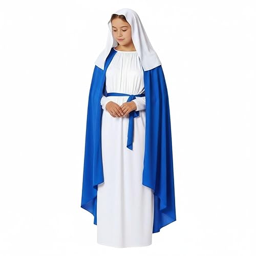 Kids Mary Nativity Fancy Dress Costume. Costume Includes