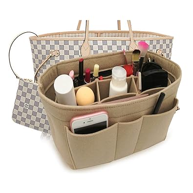 LEXSION Unisex Felt Insert Fabric Purse Organizer Bag (Multicolour, Free Size)