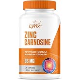Zinc Carnosine Supplement 86mg &ndash; Zinc L-Carnosine with 16mg Zinc for Stomach Lining, Gut Health, Gastric &amp; Digestive Support &ndash; GI Supplement, 60-Day Supply, 120 Capsules
