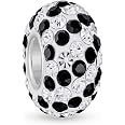Bling Jewelry Spacer Bead A Fiore – Cristallo Aqua E Rosa – Argento Sterling 925 Per Bracciale Charm Europeo (12 Mm)