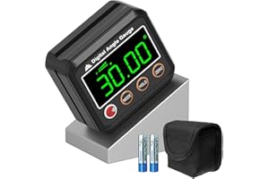 VOLCANOES CLUB Magnetic Digital Angle Finder Protractor Inclinometer - Mini Digital Level Angle Gauge - Fast & Stable Measurement Tool - Backlit Display & Big Number - Woodworking, Construction
