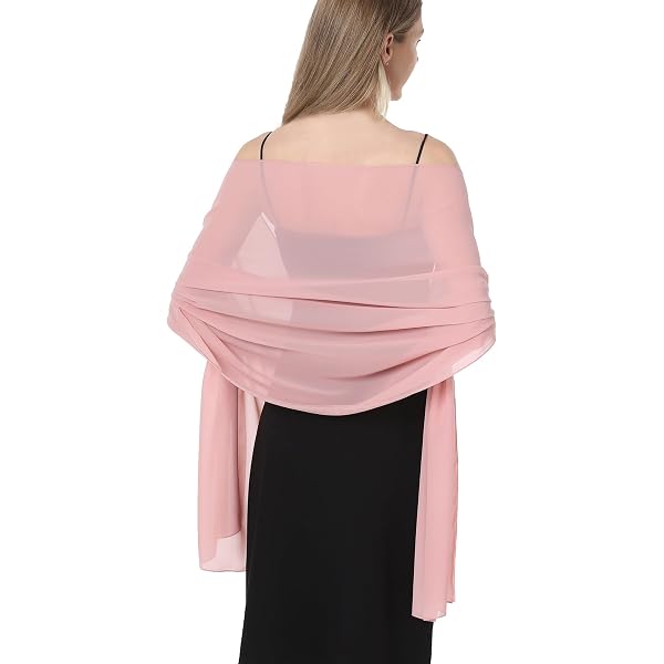 Vickorpen Shawls and Wraps Soft Chiffon Scarve Scarf For Evening Party  Dresses Wedding Stole(Baby Pink,one size) at Amazon Women's Clothing store