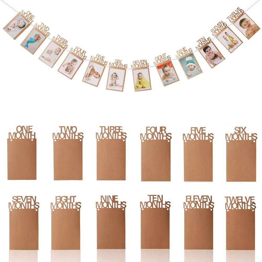 Photo 1 of OOTSR 1st Birthday Photo Banner Growth Record 1-12 Month Photo Prop for First Birthday Party Bunting Decor