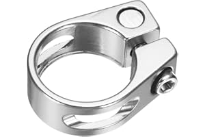 uxcell Bike Seat Post Clamp, 28.6mm Aluminum Alloy Bicycle Seat Post Clamp Quick Release Tube Clip for 25.4mm Mountain Road B